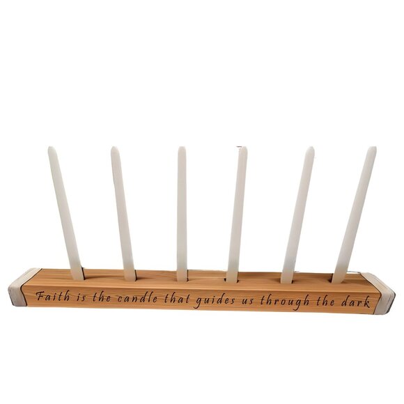 Wooden Candelabra Centerpiece With Various Inspirational Messages - Picture 5 of 11
